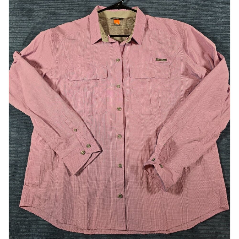 Eddie Bauer Women’s TXL Checkered Performance Shirt – Purple–Spring/Summer 2024
